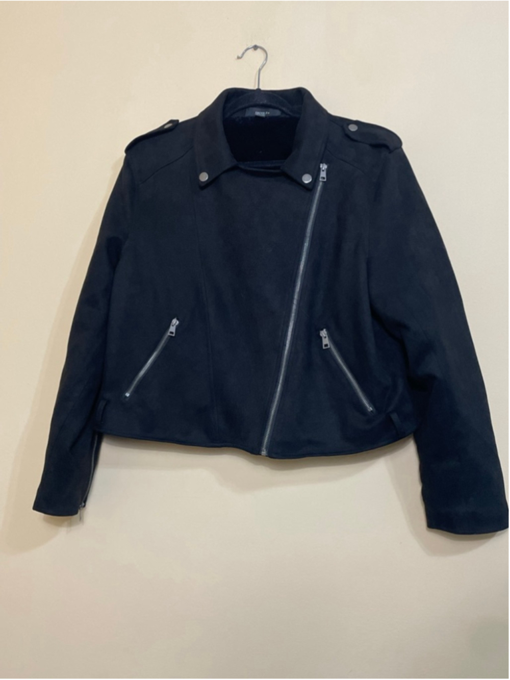 Women's FOREVER 21+ Black Faux Suede Moto Jacket Plus 0X